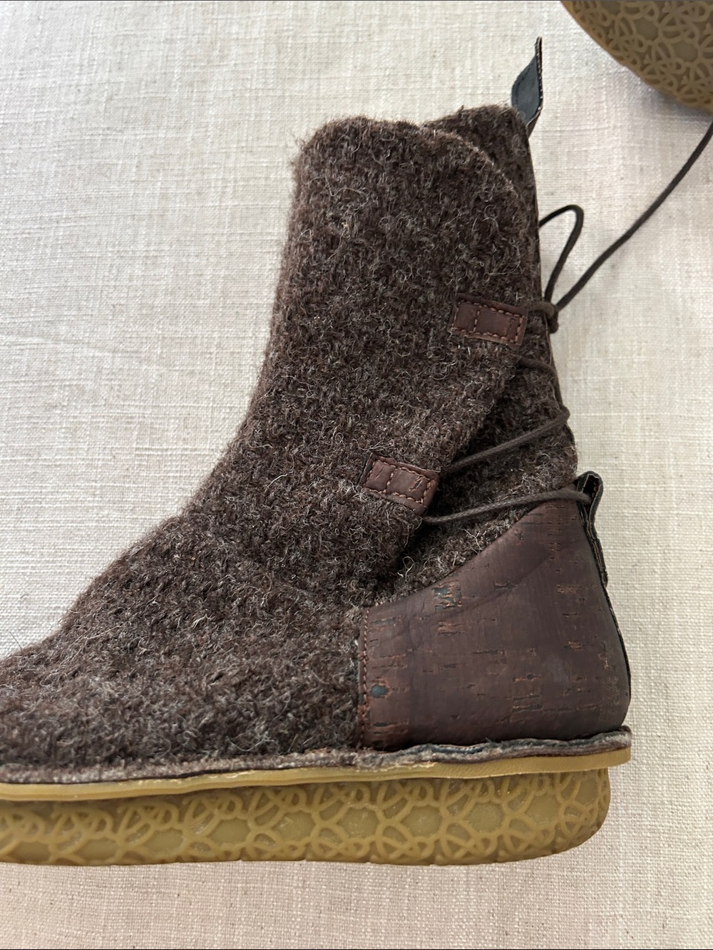 Po Zu Piper V Dark Brown "Rey" Boots Wool Blend Lace-Up Ankle Cosplay Women's 38 - Picture 5 of 12